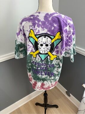 "Assholes Live Forever" t-shirt  Tie Dye Jason Voorhees hockey mask size XL